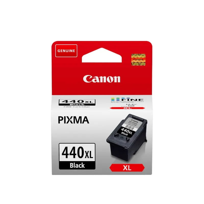 Meimag Canon PG-440 high yield black ink cartridge for inkjet printers, shown in a clear image with label and packaging details.