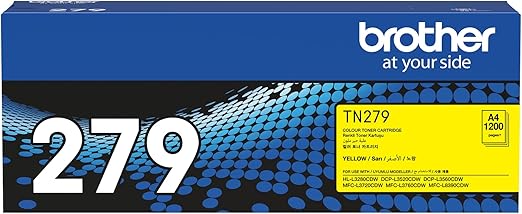 Brother TN279Y Yellow Original Standard Yield Toner Cartridge | Genuine Brother Yellow Laser Toner for Bright Colour Printing, Sharp Graphics & Professional Business Documents | Standard Yield Original Brother Printer Toner South Africa | Meimag Electronics