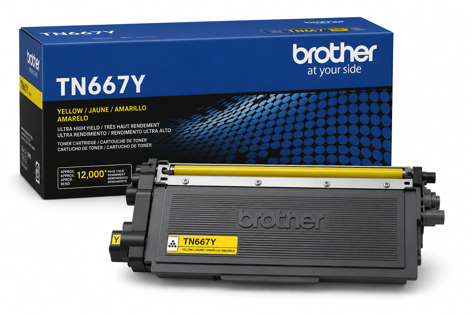 Brother TN667Y Yellow Original Ultra High Yield Toner Cartridge | Genuine Brother Yellow Laser Toner for Bright Colour Printing, Sharp Graphics & Professional Business Documents | Ultra High Yield Original Brother Printer Toner South Africa | Meimag Electronics
