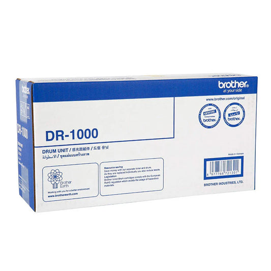 Brother DR-1000 Original Drum Unit, genuine Brother imaging drum designed for compatible laser printers, delivering sharp, consistent print quality and reliable long-lasting performance.