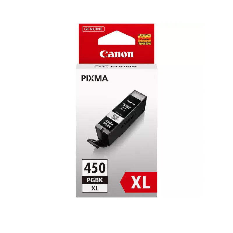 Meimag Canon 450XL black ink cartridge for compatible printers, showing the cartridge with label and black ink outlet.
