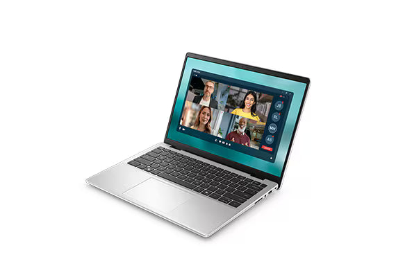 Dell Pro 14 Essential PV14250 laptop with Core 5 processor, sleek silver design, and keyboard, by Meimag.