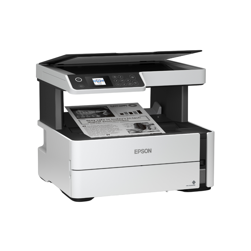 Epson EcoTank M3170 A4 Mono Multifunction Ink Tank Printer, high-performance all-in-one device with print, scan, copy, and fax functions, featuring a refillable ink tank system for fast, efficient, and ultra-low-cost monochrome printing.