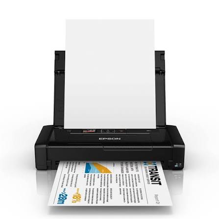 Epson WorkForce WF-100 mobile single-function colour printer, compact and lightweight portable inkjet printer designed for on-the-go printing of high-quality colour documents from laptops and mobile devices.