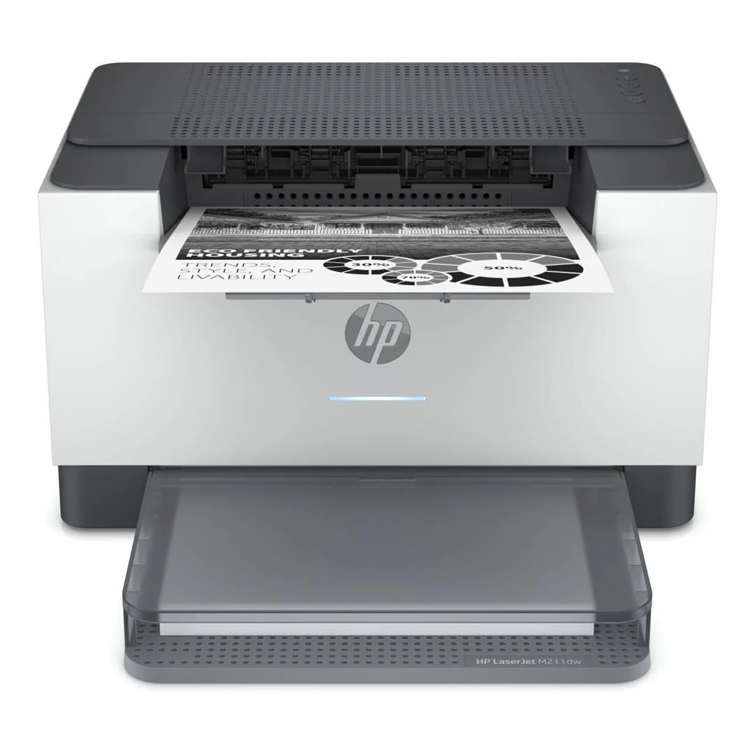 Meimag HP SF Mono LaserJet Pro M211dw printer with front paper tray and control panel, shown in a clean office setting