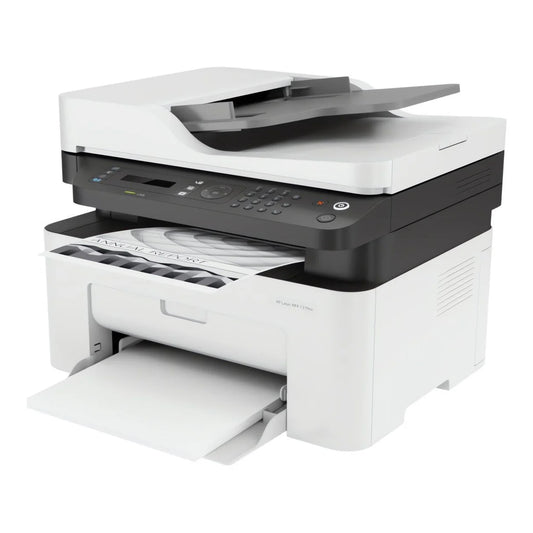 HP MFP Mono LaserJet 137fnw Printer by Meimag Electronics, compact monochrome multifunction laser printer with print, scan, copy, and fax functions, wireless connectivity, mobile printing support, and reliable high-quality output for home and office use.
